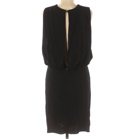 L’AGENCE sleeveless drape open back mini 8 women’s classic little black - Picture 2 of 6